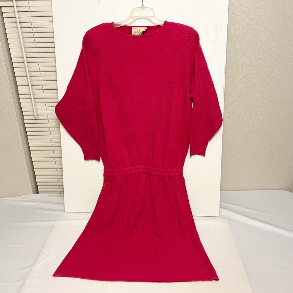 Vintage Lambswool Angora Sweater Dress Womens Ball Room Preppy Titanic